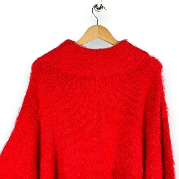 4 for $40 SALE! Eloquii Mock Neck Faux Fur Sweater, Lipstick Red, Size 22/24 - Picture 10 of 11